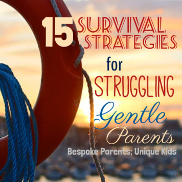 15 SURVIVAL STRATEGIES for Struggling Gentle Parents | This is for when everything is going wrong. When you are *this* close to chucking your positive parenting ideals in the can. When you risk yelling or resorting to sleep training. You feel the tension building in your muscles. Your jaw clenches, your temperature rises. When you need an intervention...